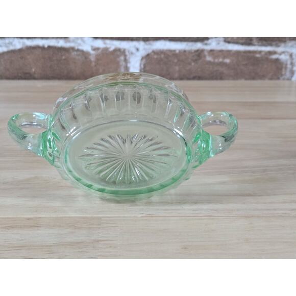 Vintage Mint Green Uranium Glass Cream & Sugar Serving Set - Picture 5 of 11